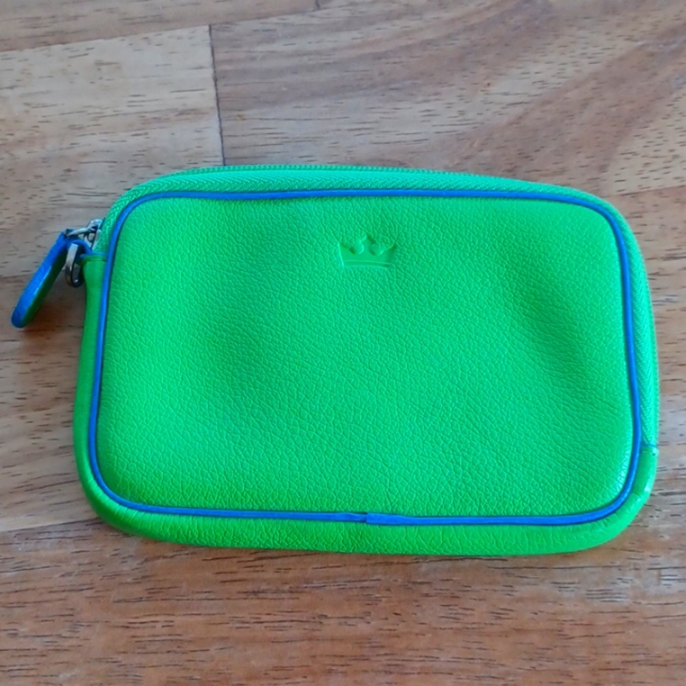 Baekgaard Change Purse/Pouch. Lime Green and Turqouise. Excellent Condition!